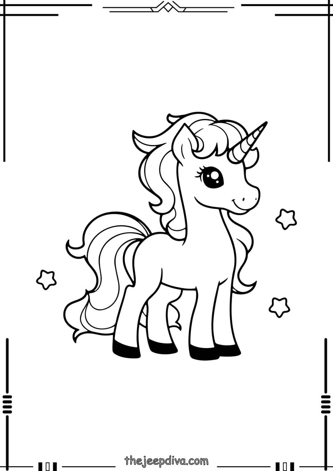 72 Unicorn Coloring Pages Collection (Free PDF Printables) – The Jeep Diva